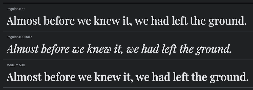 Playfair Google Fonts