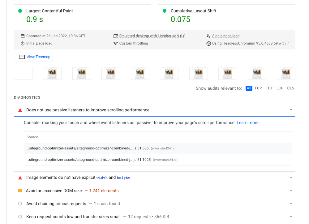Core Web Vitals verbeteren via PageSpeed