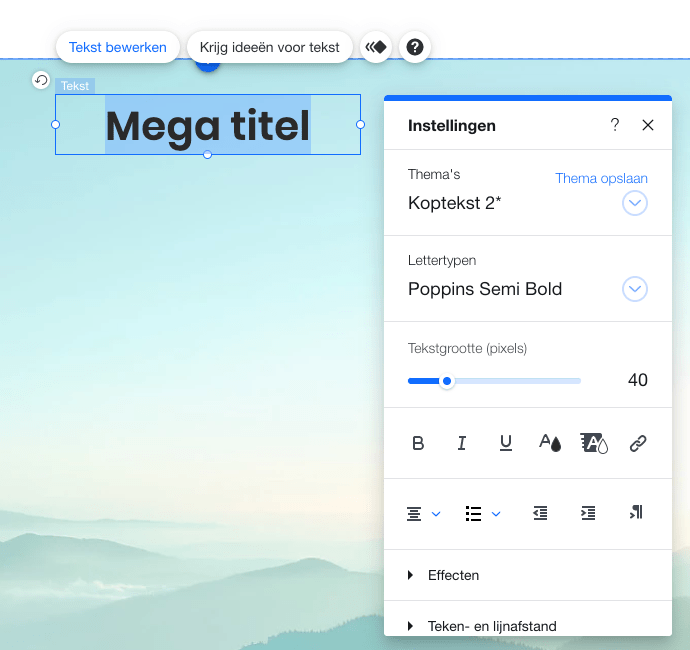 Wix Editor element aanpassen