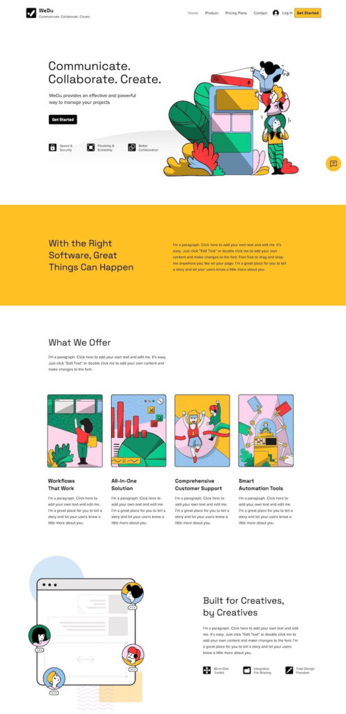 Wix template voorbeeld