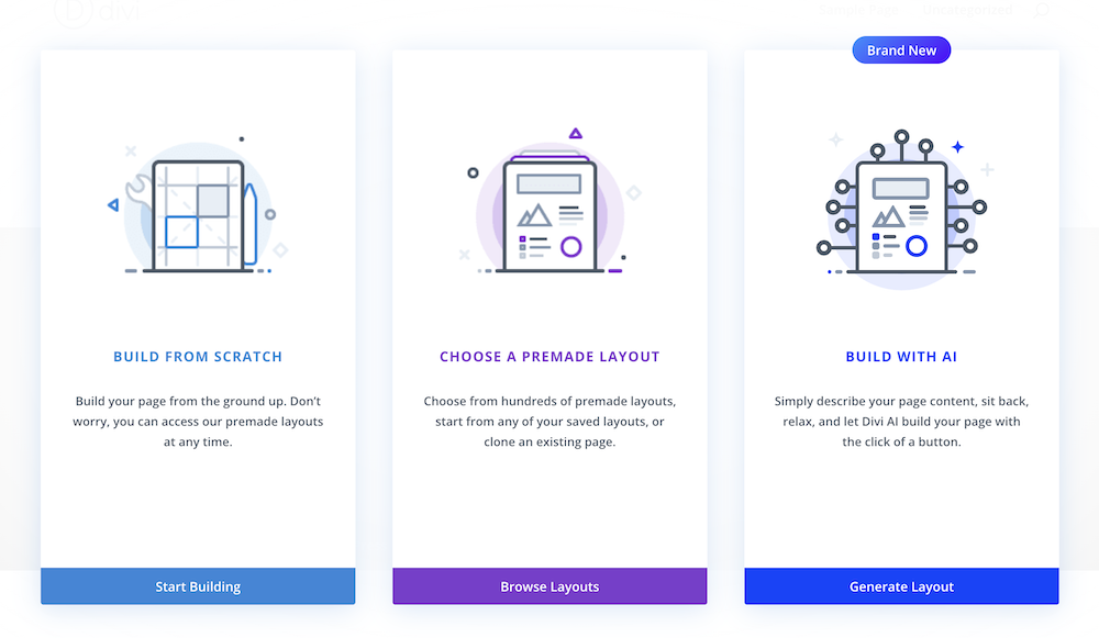 Divi nieuwe pagina maken