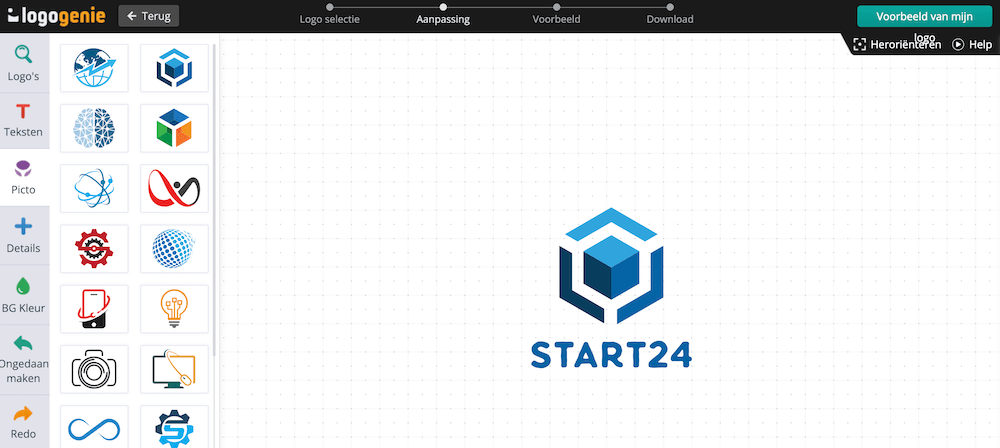 Logo maken met logo maker LogoGenie