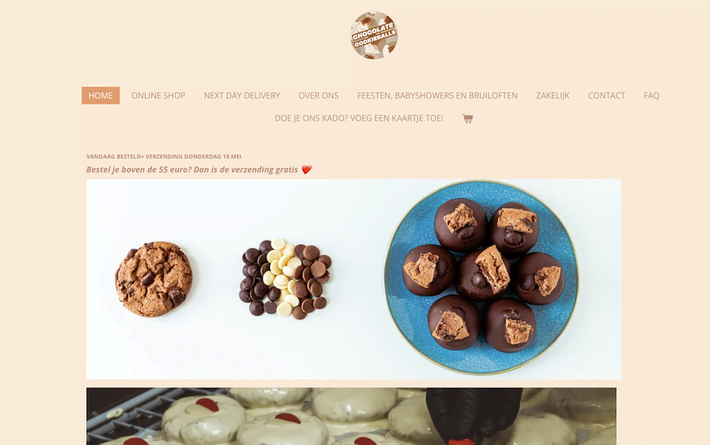 JouwWeb chocolade site voorbeeld