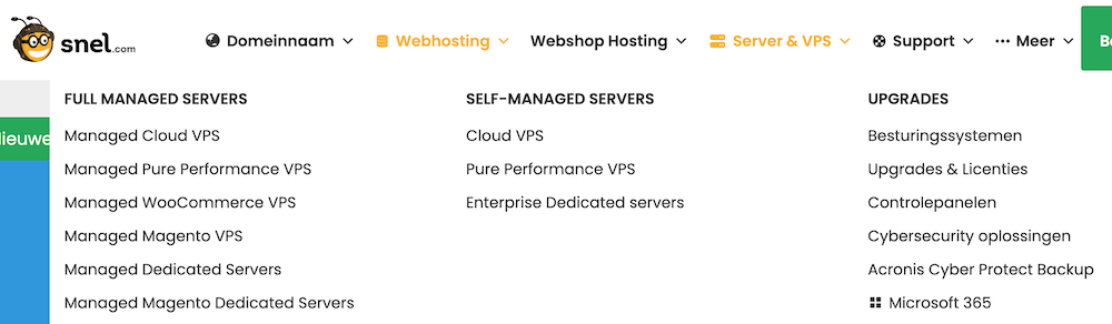 Snel.com hosting aanbod