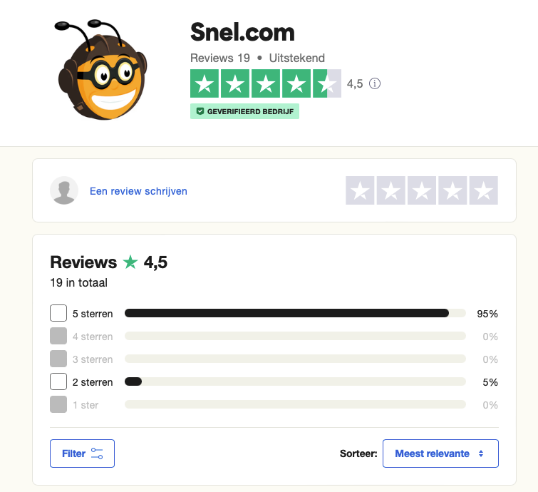 Snel.com Trustpilot reviews