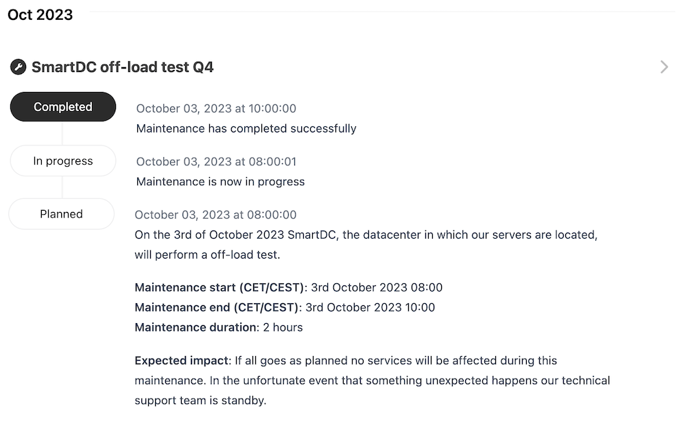 Snel.com gepland onderhoud