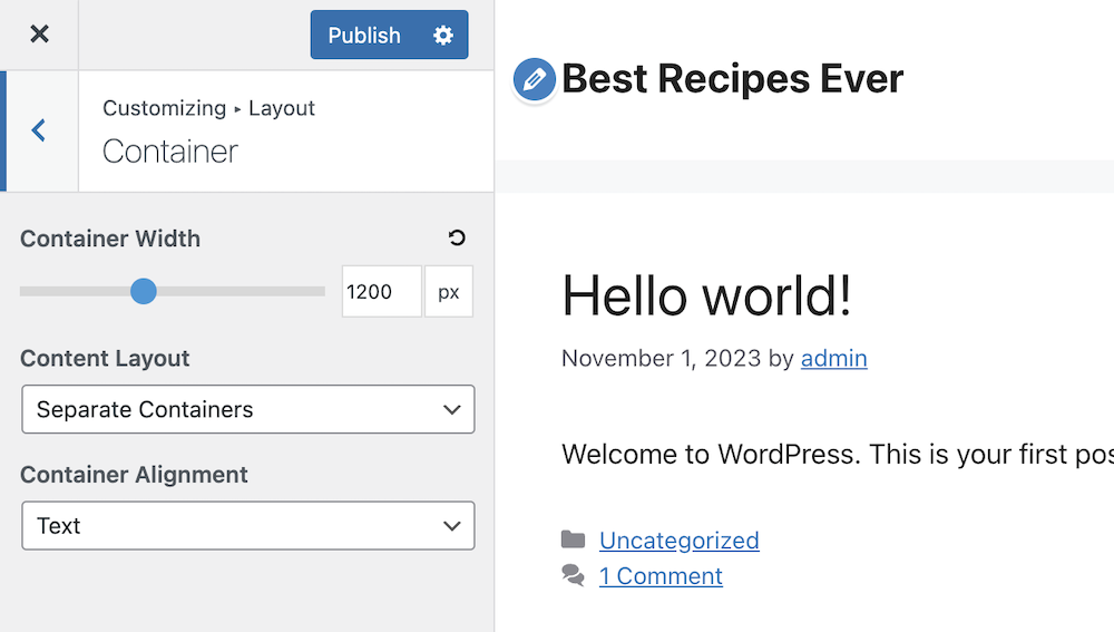 GeneratePress Customizer