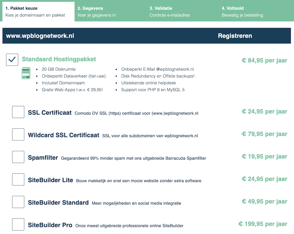 Hosting afsluiten bij Hosting2GO