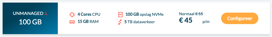 Unmanaged VPS voorbeeld.