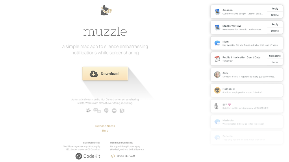 Muzzle landingspagina. 