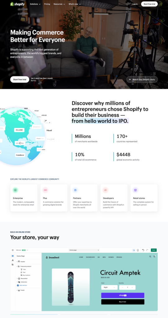 Shopify landingspagina