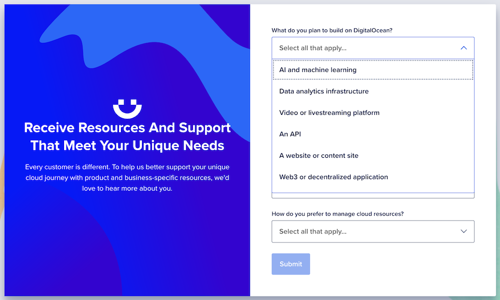 DigitalOcean onboarding