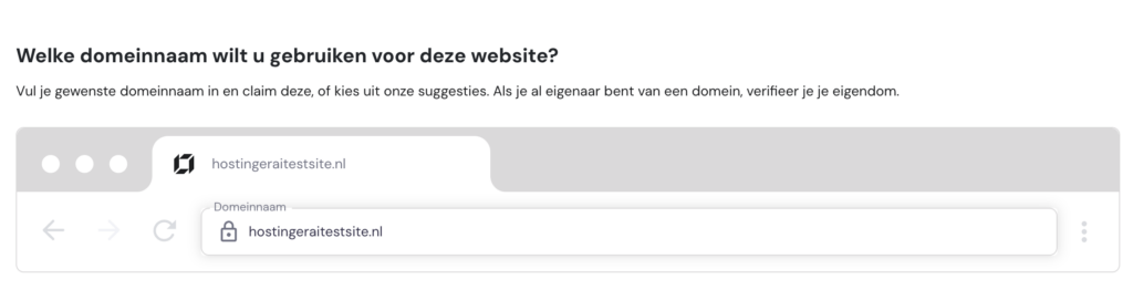 Domeinnaam kiezen bij Hostinger. 