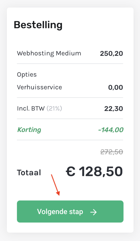 Bestelling afronden Cloud86.
