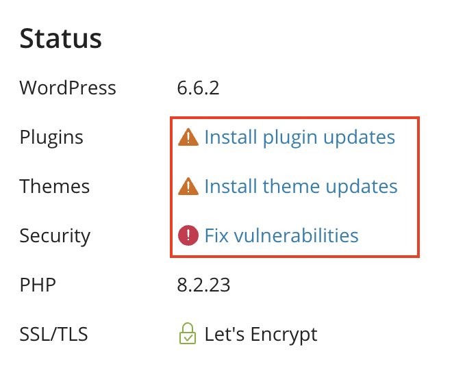 Software updates beschikbaar.