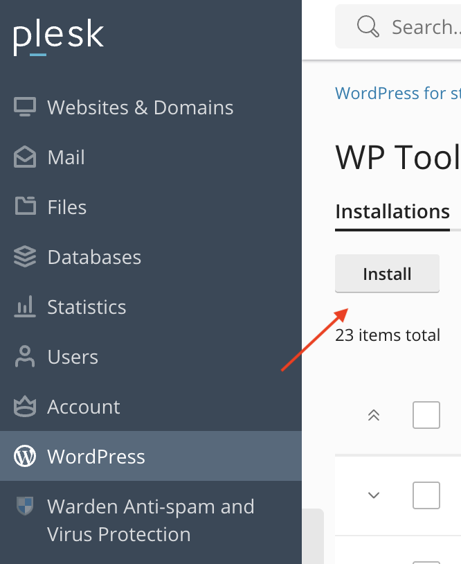 WordPress installeren via Plesk.
