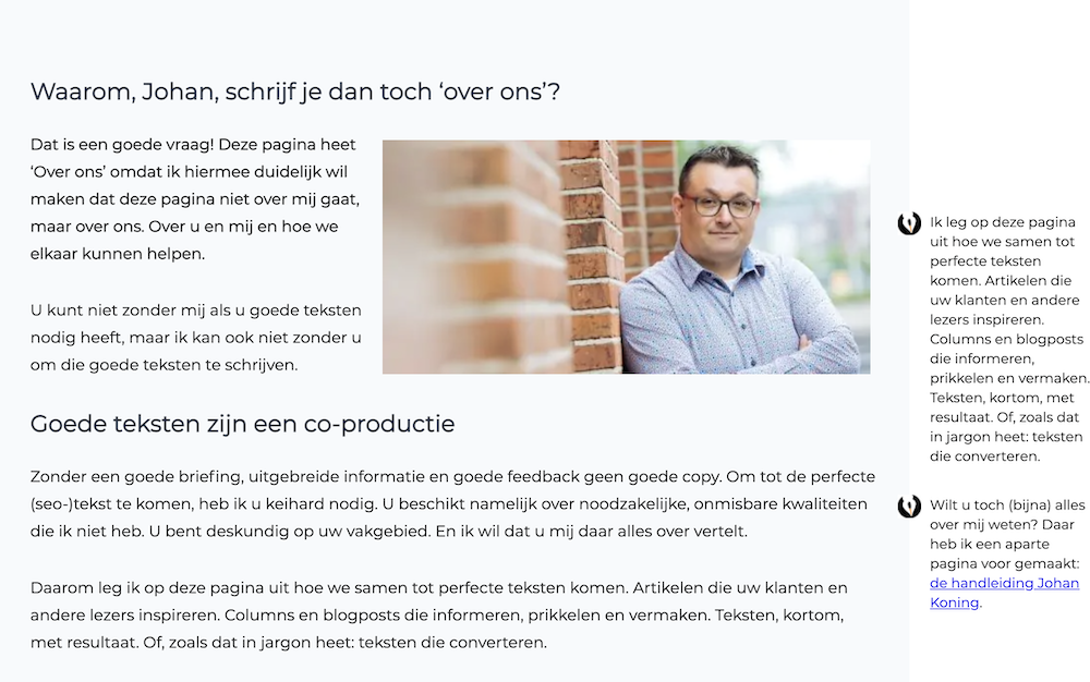 Johan Koning over ons. 