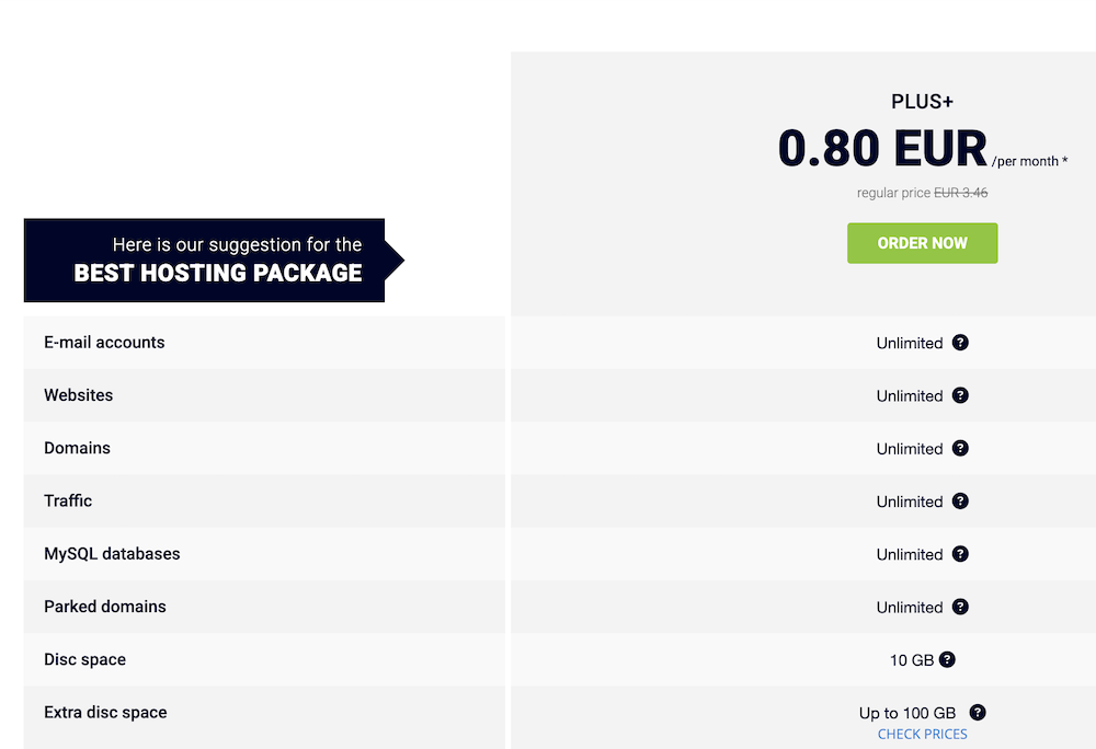 Polar55 hosting pakket.