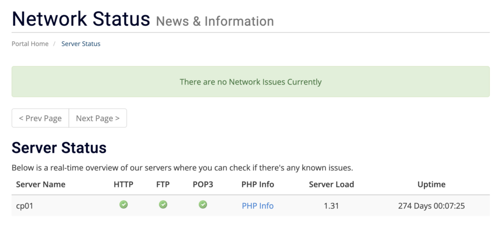 Polar55 uptime statistieken