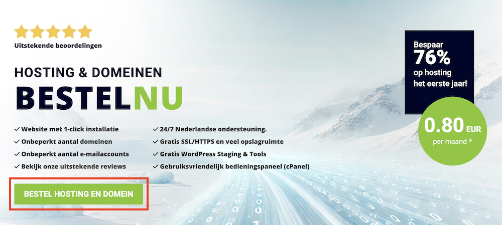 Hosting en domein bestellen bij Polar55. 