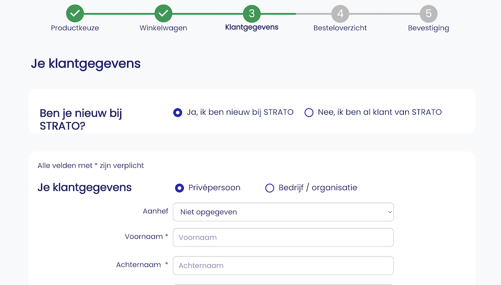 STRATO klantgegevens