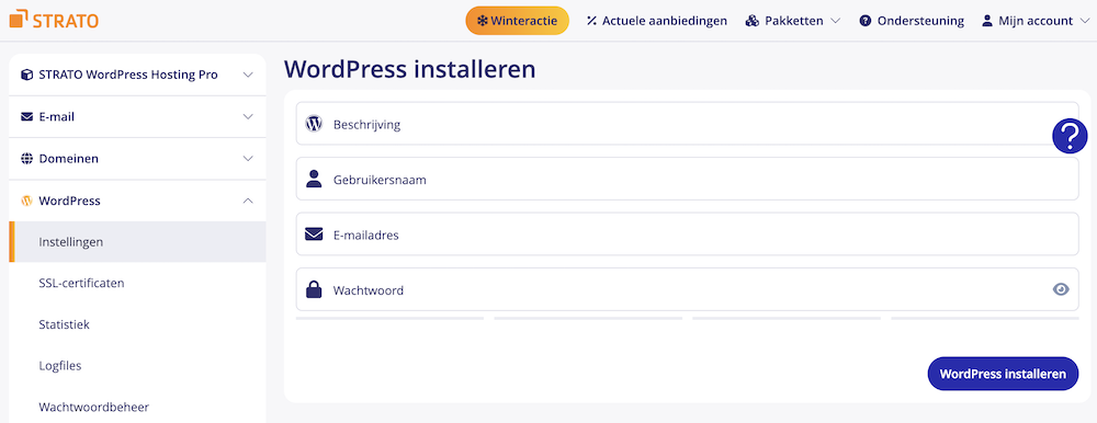 STRATO WordPress installeren