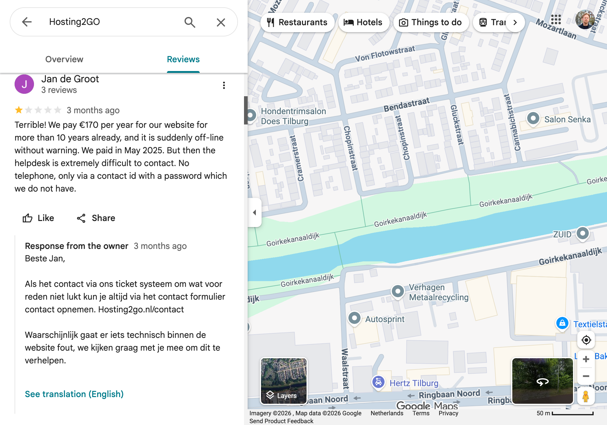 Negatieve reviews Hosting2GO