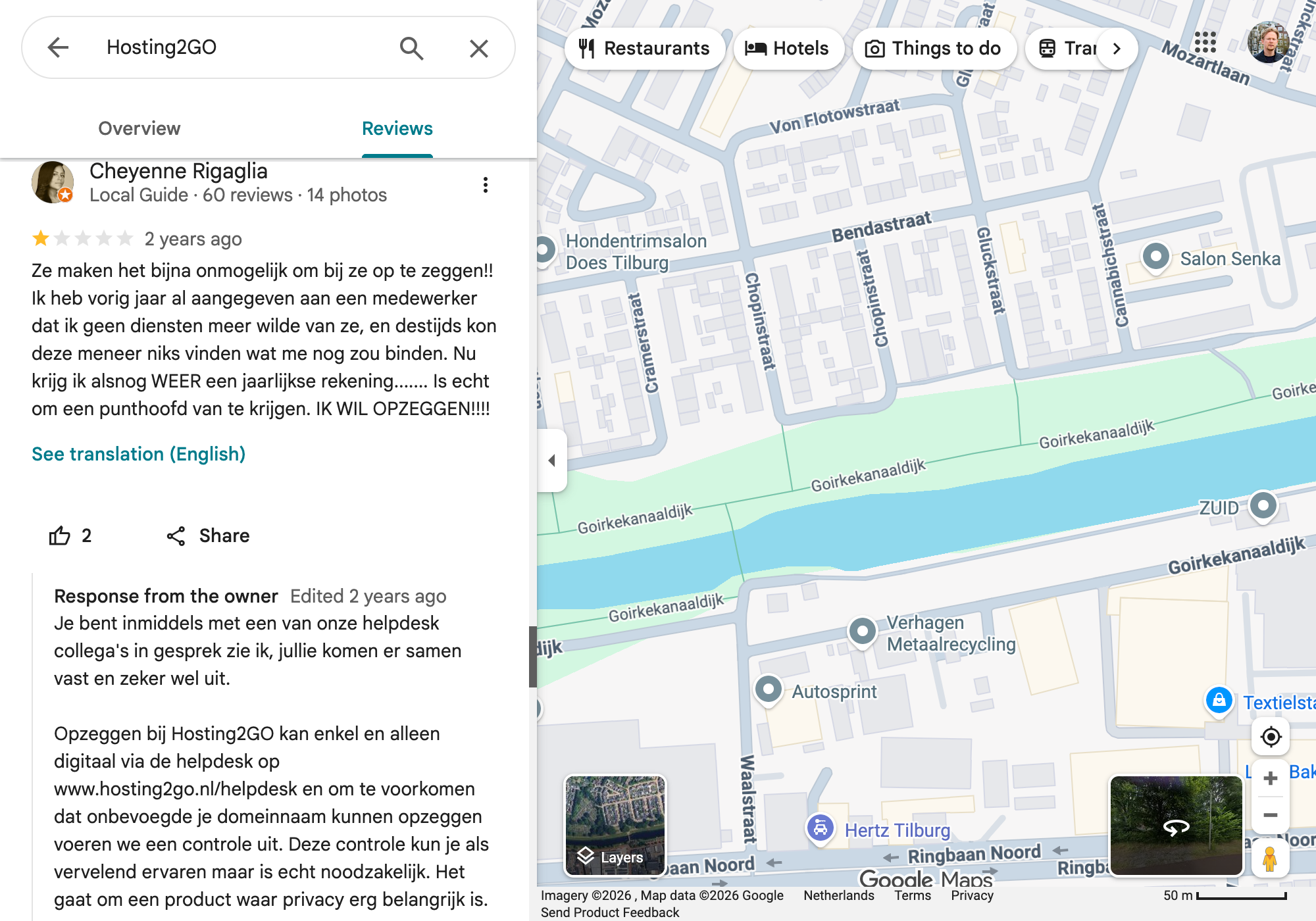 Hosting2GO opzeggen reviews